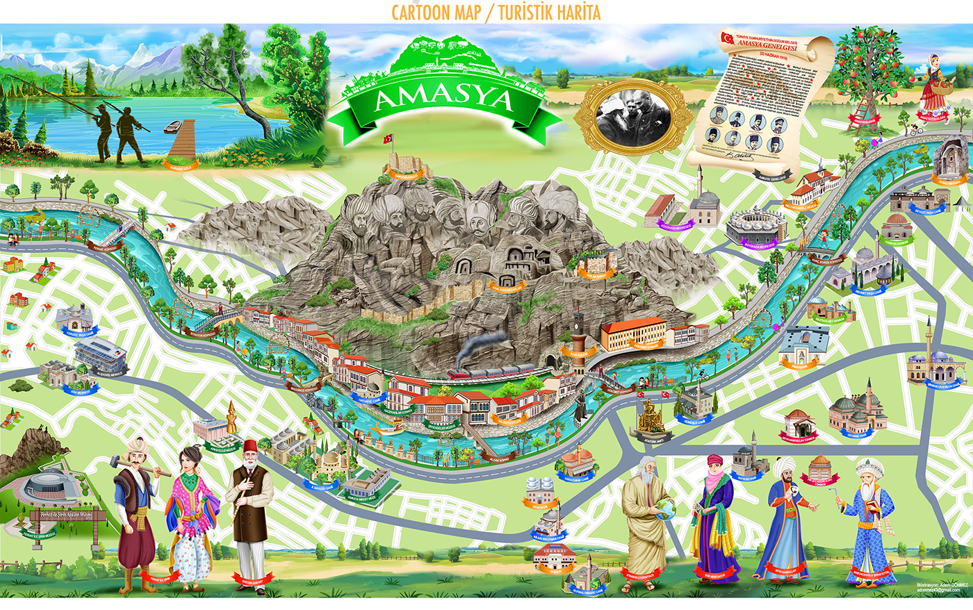  Amasya Turistik llstrasyon Harita 
/ illstrasyon : Adem Dnmez